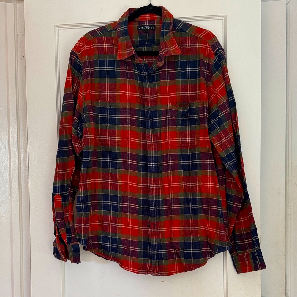 J Crew Red, Blue & green men’s flannel shirt